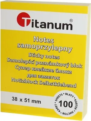 Produktbild von Selbstklebezettel 38x51mm Titanum