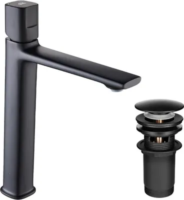 Immagine prodotto di Miscelatore per lavabo LAVEO Tores, alto, verticale, nero opaco