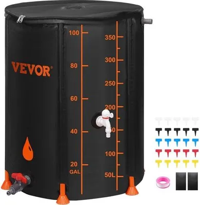 Produktbild von Famanu Regenton 379L - Faltbar mit Wasserhahn - 70x103cm
