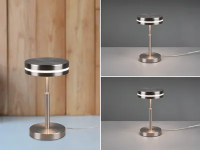 Produktbild von 2-er Set kleine moderne Nachttischlampen für Fensterbank & Schlafzimmer, Silber