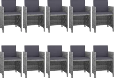 Obrázek produktu pro vidaXL 11dílný zahradní jídelní set s polštáři Poly ratan Grey