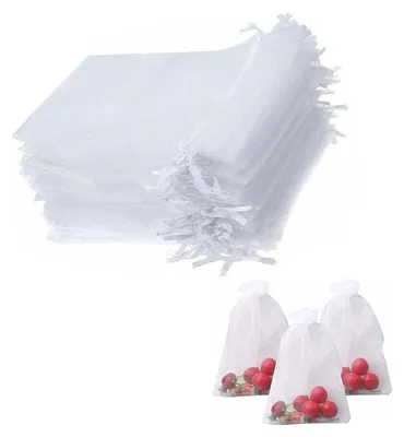 Produktbild von 20 Stück Weiß Organzabeutel, 10 x 15 cm Organzasäckchen Schmuckbeutel