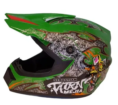 Obrázek produktu pro Cross helma Helma Dětská helma Motokrosová motocyklová helma Mejia zelená velikost M