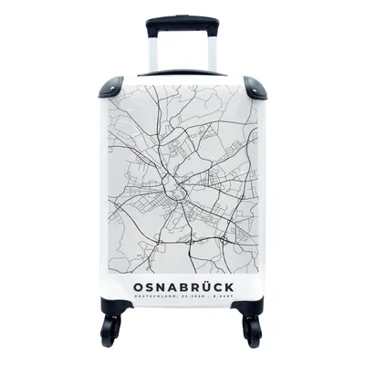 Produktbild von MuchoWow® Koffer Handgepäck Trolley Rollkoffer Kleine Reisekoffer mit 4 Rollen - Osnabrück - Karte - Stadtplan - Deutschland - Cabin Size < 55x40x23 cm & 55x40x20 cm - Fotokoffer - Kabinenkoffer - Boardgepäck - Reise-Box - Reisekoffer - Reisegepäck - Koffer mit Bild - Trolley für Kinder