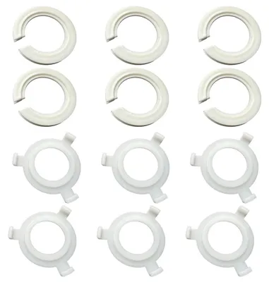 Adapter E14 auf E27, 12 Stück, Kunststoff, Lampenschirmringkonverter