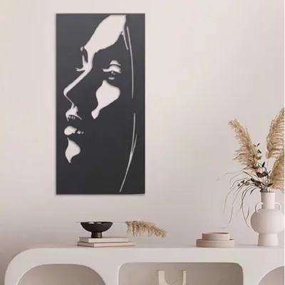 Image de Décoration murale métal Visage de Femme Beaux Arts