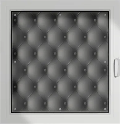 Produktbild von Wallario Lichtschutzbild, Dekorativer Sichtschutz Sonnenschutz 96 x 100 cm mit Motiv: Schwarze Ledertür - Verdunklung ohne Bohren