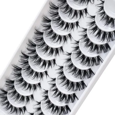 Zdjęcie produktu dla Rzęsy 3D, naturalny wygląd, ręcznie robione, puszyste, 10 par