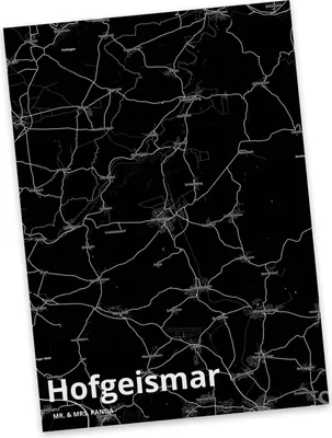 Produktbild von Mr. & Mrs. Panda Grußkarte Hofgeismar - Geschenk, Fotokarte, Stadt Dorf Karte Landkarte Map Stadtplan, Ansichtskarte, Postkarten, Postkarte, Ansichtskarten