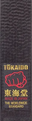 Produktbild von Schwarzgurt Karate Gürtel, TOKAIDO, Japan, Kunstseide, schwarz 4,5 cm breit - Größe 250 cm (3.0)
