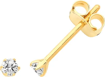 Produktbild von Klassische 9 Karat (375) Gold Damen - Paar Ohrstecker mit Zirkonia - 2mm*2mm; TRS26640