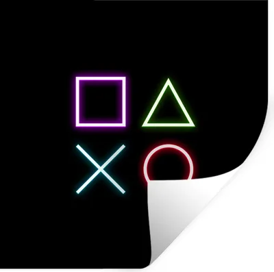 Produktbild von MuchoWow® Wandtattoo Wandsticker Wandaufkleber Gaming - Neon - Konsole - Schwarz - Controller - Gaming 80x80 cm Selbstklebend und Repositionierbar - Wierderverwendbar - Selbstklebend