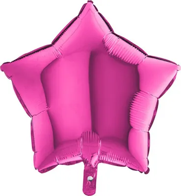 Produktbild von 18"/Ø46cm Stern Folienballon Uni | Magenta / Pink