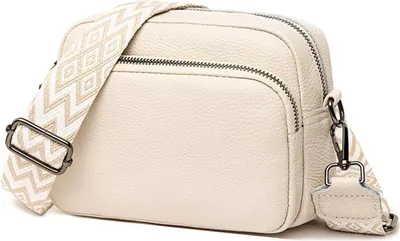 Produktbild von Damen Handy Umhängetasche Crossbody Bag Damen Handytasche Klein Moderne Taschen zum Umhängen mit Breitem Schultergurt 3 fächern Weiß