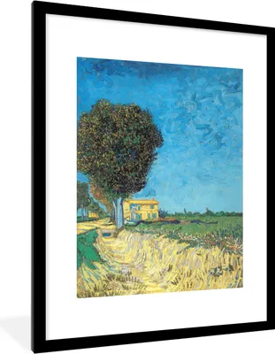 Produktbild von MuchoWow® MuchoWow® Gerahmtes Poster Die Allee bei Arles - Vincent van Gogh 60x80 cm - Poster mit zchwarzem Bilderrahmen - Wohnzimmer - Dekorationen - Prämie