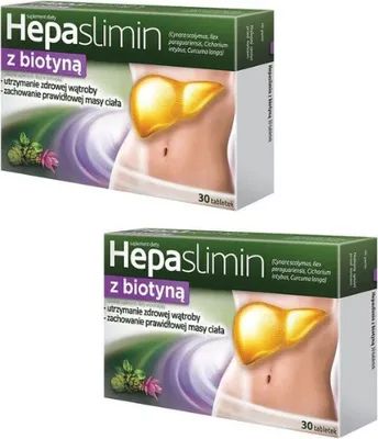 Produktbild von 2 x HEPASLIMIN 30 Tabletten, Lebergesundheit, Fettstoffwechsel, gesundes Körpergewicht, Verdauungsunterstützung + MiL4 Untersetzer