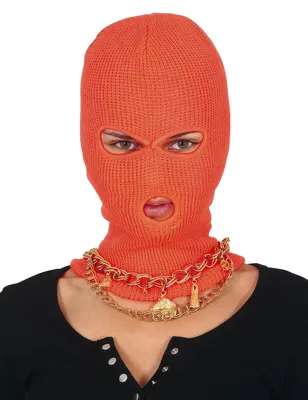 Produktbild von Neon-orange Sturmhaube für Erwachsene - Einheitsgröße