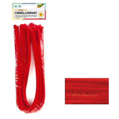 Produktbild von folia Chenilledraht (Pfeifenputzer), hochrot