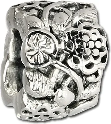Image de CarloBiagi Charm Bead Rameau de fleurs 925 Élément de bijoux en argent véritable D2BBS323