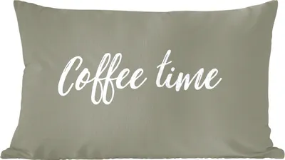 Produktbild von MuchoWow® Zierkissen Sofakissen Wohnzimmer Dekokissen 50x30 cm Kaffeezeit - Sprichwörter - Kaffee - Wohnzimmerdekoration - Polster mit Photo