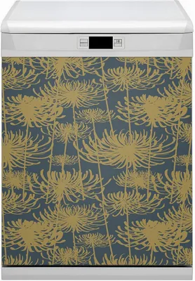 Produktbild von Küche Dekorative Magnete  Magnet Folie für Geschirrspüler 60x80 cm   - Blumen Gold