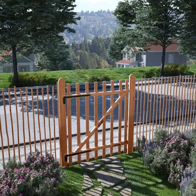 Produktbild von Möbel Zauntor Einflügelig Haselnussholz Imprägniert 100×120 cm - Gartentore 142597