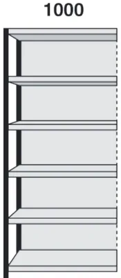 Produktbild von Magazin-Regal Stora 100 Regalfeld mit Rückwand BxTxH 100x30x225cm schwarz/lichtgrau
