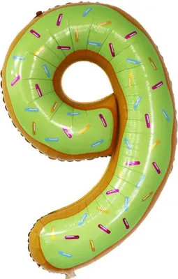 Produktbild von Folienballon Zahl 9, ca. 100 cm, Donut