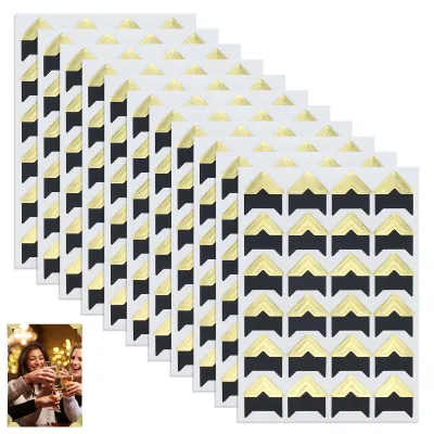 11 selbstklebende goldene Fotoecken für Scrapbooking
