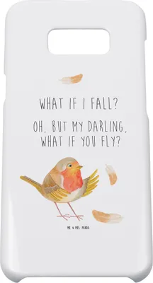 Produktbild von Mr. & Mrs. Panda Samsung Galaxy S8 plus Handyhülle  Rotkehlchen Federn - Weiß - Geschenk, Vogel, Motivation Sprüche, Cover, Spruch, Hülle, Handy, Lustige, Case, fliegen