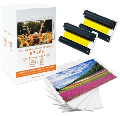 Productafbeelding van Foto Papier en Inktset voor Canon Selphy CP1500 - 108 Vellen 10x15cm