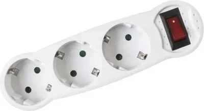 Produktbild von Onlex Adapter 3 Steckdosen Mit 10/ Versenkbar Schalter 16a Weiß One Size / EU Plug 220V Weiß One Size