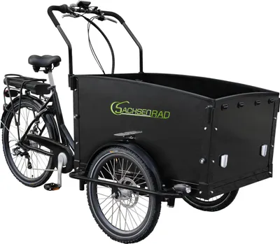 Produktbild von SachsenRAD E-Lastenrad T1, Flexible Transportbox mit Versteckter, LCD Display und StVZO-Zugelassung für Kindertransport, Shimano 7-Gang-Schaltung