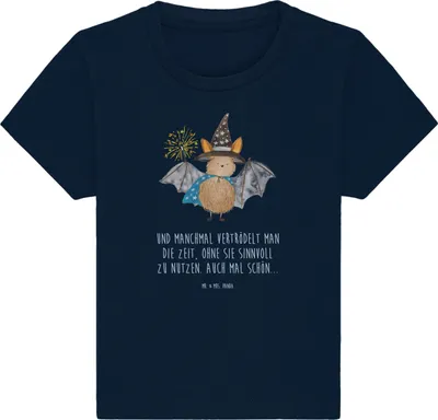 Produktbild von Mr. & Mrs. Panda  T-Shirt Fledermaus Zauberer 24. - 36. Monat - French Navy - Geschenk, Fledermäuse, Reinsteigern, Kleinkind Shirt, Frauen, Magier, Baby Top, Babyshirt