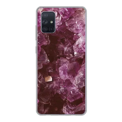 Produktbild von MuchoWow® Handyhülle Schutzhülle Hülle für Samsung Galaxy A71 Edelsteine - Amethyst - Kristalle und Edelsteine Silikon Softcase Handy Hülle - Kartenbesitzer