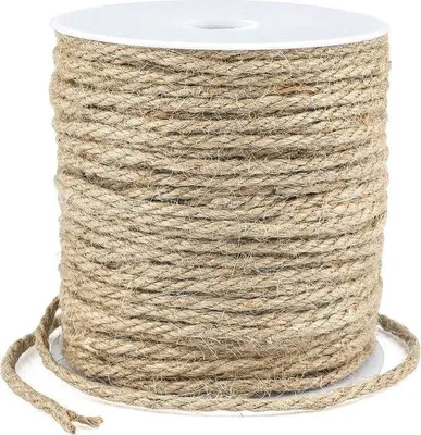 Image de Ficelle en jute naturel à quatre brins de 3 mm pour les emballages cadeaux et les bouquets de fleurs