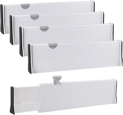 Productafbeelding van SENENQU 4-delige lade-organizer verstelbaar wit 27,7-43,5 cm