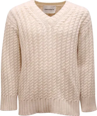 Produktbild von M6001 Maglione Uomo Amaránto Man Wool/Cashmere V-Neck Sweater