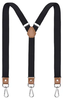 Produktbild von DonDon Hosenträger Herren extra stark - Hosenträger schwarz für Arbeitshosen und Anzug mit starken Clips lang schmal oder Riemen für Herren breit in Y-Form oder X-Form