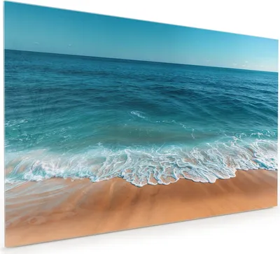 Produktbild von Küchenrückwand Spritzschutz Glas mit Motiv Sandstrand Wellen 40 x 40 cm