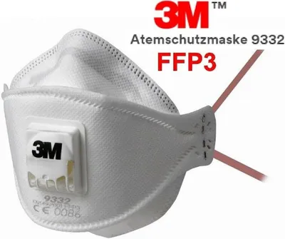 Produktbild von 3M 3M™ Aura™ Einweg-Atemschutzmaske, FFP3, mit Ventil, 9332+ 1