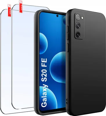 Zdjęcie produktu dla ZESTAW Etui do Samsung S20 FE | Matowe Czarne Silikon Slim + 2 SZTUKI SZKŁO