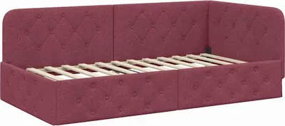 Produktbild von vidaXL Eckbettgestell Weinrot 100 x 200 cm Stoff