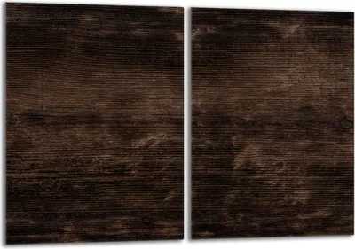 Produktbild von Herdabdeckplatten Set 2x40x52 cm Glaskeramikkochfeld Abdeckung Glas Spritzschutz, Holz Braun