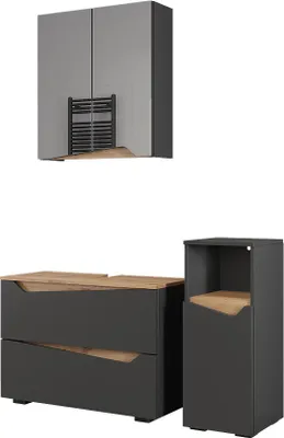 Produktbild von Badmöbel-Set Vicco Marelle Anthrazit 3 Teile mit Midischrank, Model 57521