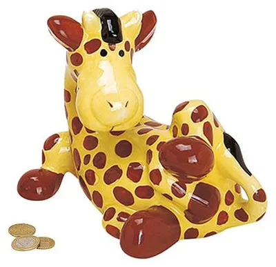 Immagine prodotto di Salvadanaio Giraffa in Vetroceramica Gialla