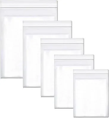 Immagine prodotto di Sacchetti di plastica trasparenti - Set da 500 pezzi, sacchetti con chiusura a zip in 5 misure, sacchetti bag-zy impermeabili per lo stoccaggio e il trasporto