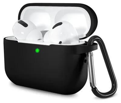 Produktbild von Techsuit Silikonhülle für AirPods Pro 1 / 2 – ultradünn, glatt – schwarz