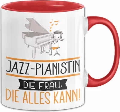 Produktbild von Jazz-Pianistin Geschenk Tasse Becher Die Frau Die Allen Kann Geschenkidee für eine Jazz-Pianistin Lustig (Rot)
