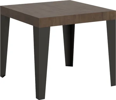 Produktbild von Ausziehbarer Tisch 90x90/246 cm Gestell Flame Walnut Anthrazit